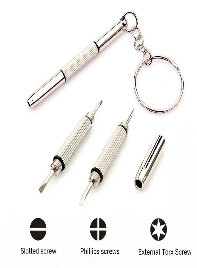 BLAPOXE 3 In 1 Screwdriver Phone Watch Eyeglass Repair Screwdriver Kit with Keychain Portable Hand Tools Cross Star (Pack of 2) - Image 4